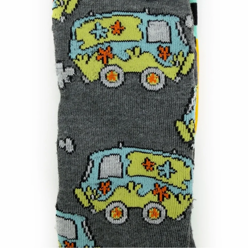 Scooby Doo Crew Socks Mens Womens Fun Gift Mystery Machine Van 2 Pairs NWT New